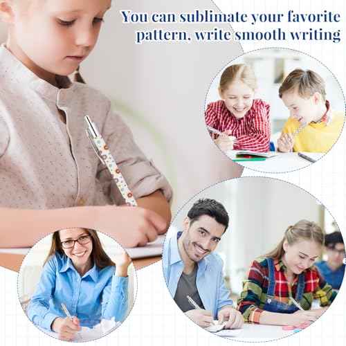 48 Pcs Sublimation Pens Blank Sublimation Coated Pen With Shrink Wrap Heat Transfer Pen Sublimation Ballpoint Pen,Aluminum Customized Clip Pen Personalized Pen For DIY Office School Stationery Supply