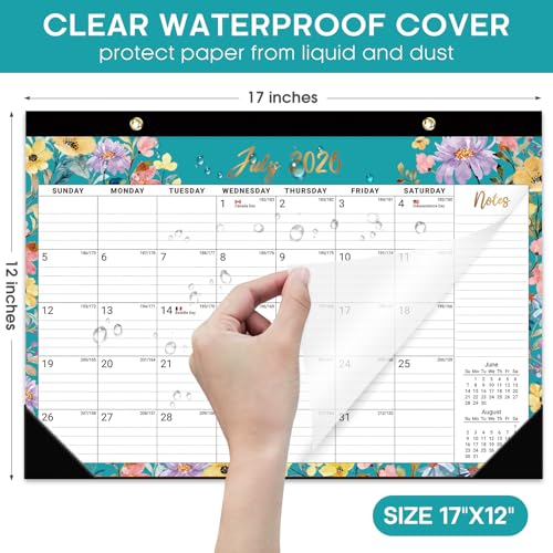 Floral Jul 2026-Dec 2027 18-Month Desk Calendar - Taja 2026-2027, 17x12 inches