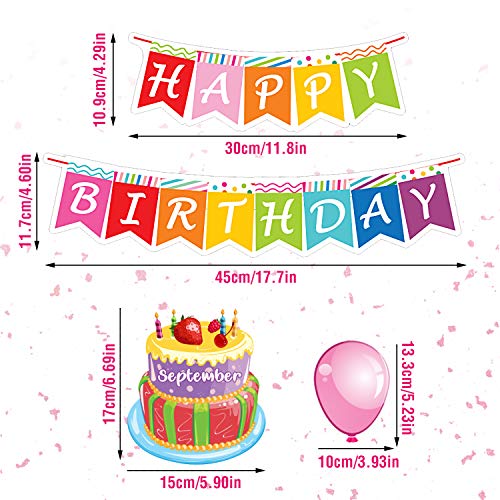 Outus Bright Style Birthday Bulletin Board Set - Classroom Decoration Pack, 20 Pieces