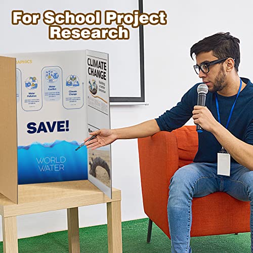 8 PCS Trifold Poster Board- Large 40" x 28" Tri Fold Display Board Hard & Thick White Presentation Cardboard for Science Fair, School Projects, and Business Presentations Supply