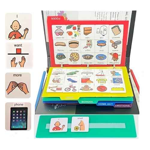 Visual Communication Book,162 ASD Photo Picture Cards: Autism Language Vocabulary, Speech Articulation Therapy, ADHD & Aprexia Learning (English Plastic Cartoon Picture Book, Small)