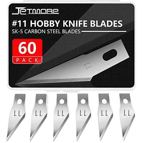 60 Pack Exacto Knife Blades 11, Craft Knife Blades Replacement, Exacto Blade 11, Hobby Knife Blade Refills for Art, Craft, Scrapbooking, Cutting, Carving