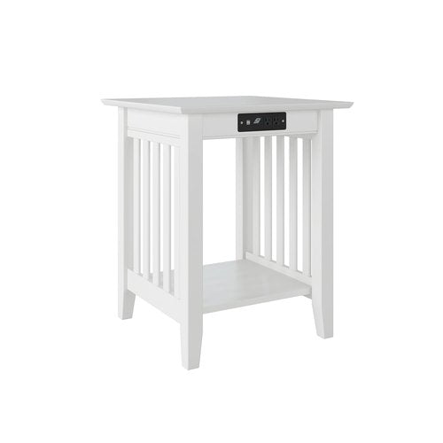 AFI, Mission Printer Stand with Charging Station, White