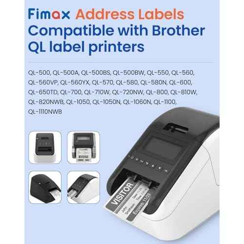 Address Shipping Labels DK-1202 2.4" X 3.9" Replacement for Brother 62 mm x 100 mm Die-Cut Address Labels,Use with QL-800 820NWB 1110NWB QL Label Printers - 12 Rolls/3600 Labels + 1 Frame