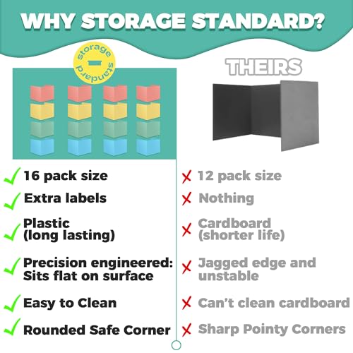 16 Pack Desk Privacy Folders for Students Desk Divider - Designer Pastel Color Privacy Folders for Students - Easy to Clean Strong Plastic Privacy Shield Desk Dividers for Students Classroom Supplies