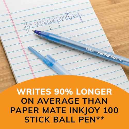 BIC Round Stic Xtra Life Bulk Pens Ballpoint, Medium point 1.0 mm, Pack of 300 Blue Ink Pens