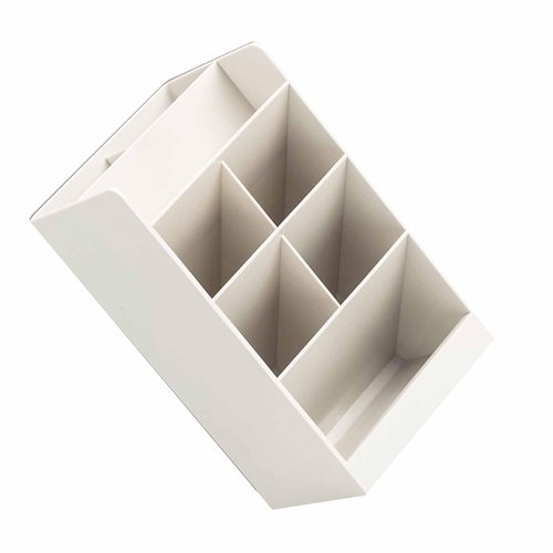 Pen Holder, Oblique Insertion Stationery Storage Box 5 Compartments Pencil Holder Makeup Brush Holder Pen Organizer for Office Pencil Holder for Desk Stationery Storage Pen Holder(Creamy White)