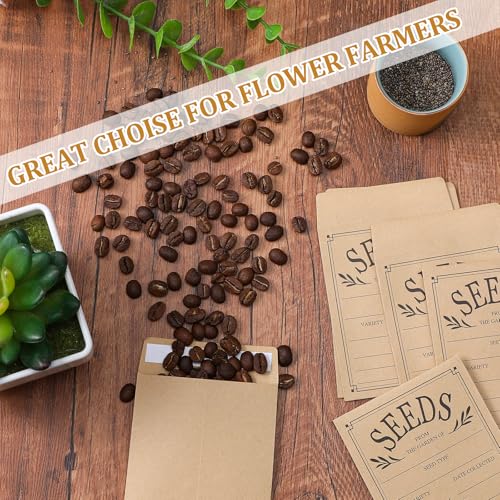Tolare 200 Pcs Seed Envelopes for Seed Storage, Self-Adhesive, 4.7x3.15 Inches