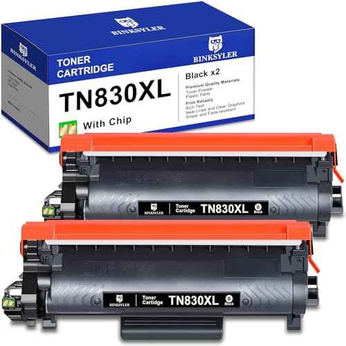 TN830XL Toner Cartridge Replacement for Brother TN830 TN-830 XL Work for HL-L2460DW DCP-L2640DW HL-L2480DW HL-L2400D HL-L2405W MFC-L2820DW MFC-L2900DW Printer (2-Pack)