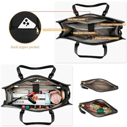 KKXIU Lunch Tote Bag for Women 15.6 Inch Laptop Briefcase Professional Work Purse with Insulated Lunch Compartment Handbags