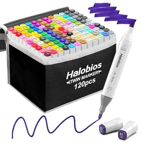 120 Colors Alcohol Markers Set, Dual Tip Fine & Chisel Drawing Markers Alcohol Marker with Case, Marker for Adults Kids Coloring Artists Drawing Sketching Card Making and Illustration