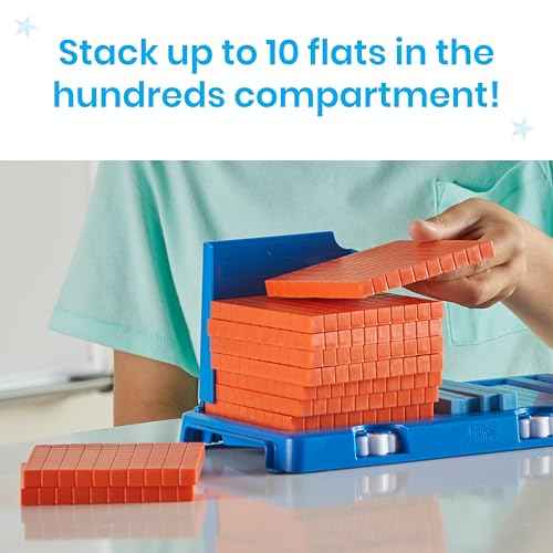 hand2mind Place Value Frame with Base Ten Blocks, Base 10 Blocks, Math Manipulatives Kindergarten, Montessori Math Materials, Counting Cubes, Classroom Supplies for Teacher Elementary