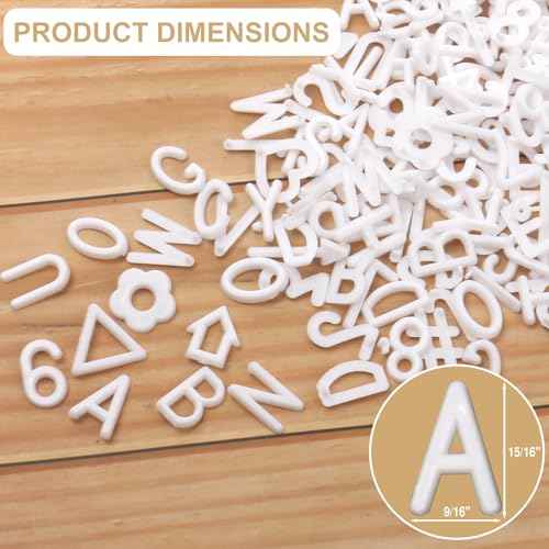 Letters for Letter Board Letters Only, 1 inch White Message Board Letters Felt Letter Board Sign Accessories (378 pcs), 1¡± Pre Cut Plastic Letterboard Letters Numbers Changeable Menu Board Replacement