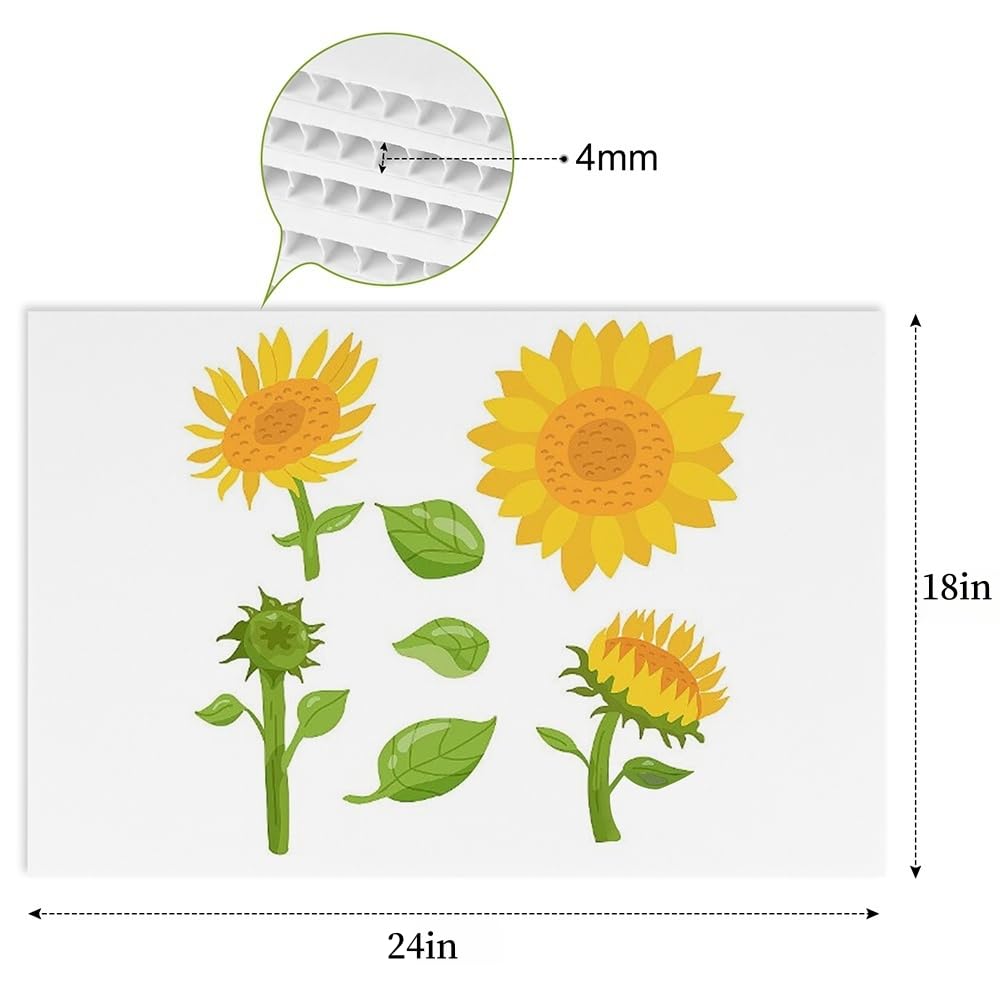 10 Pack 18'' x 24'' Large White Corrugated Plastic Sign Blank Board Double Sided for Garage Sale, Rent, Birthday Party, Guidepost Decorations