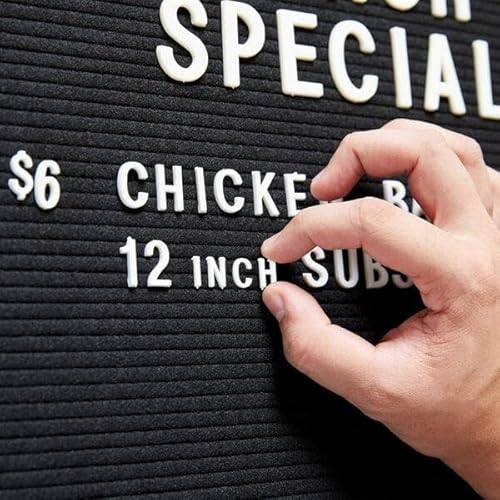 Universal Single Tab White Changeable Letters for Grooved Letter Board | Helvetica Typeface | 165 Characters | 1"h