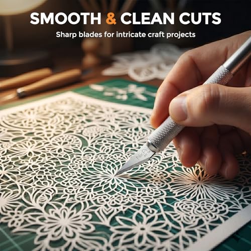 Nicpro #11 Hobby Blades Refill Set, SK-5 High Carbon Steel Precision Cutter