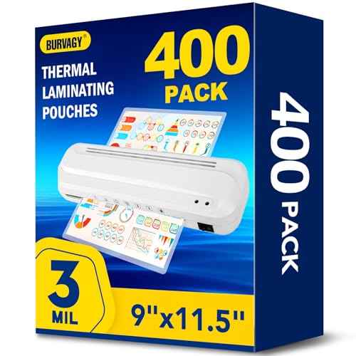 400 Pack Laminating Sheets, 3 Mil, 9 x 11.5 Inches Thermal Laminating Pouches Lamination Sheet Paper for Laminator, Clear, Letter Size, Office and School Supplies