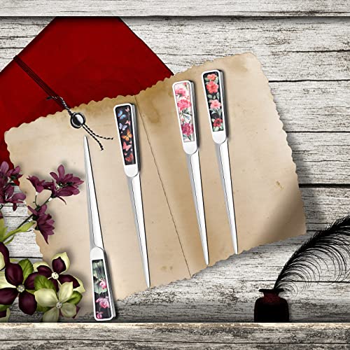 Chuangdi Vintage Style Letter Opener Set - 4 Pcs Stainless Steel Envelope Slitter with Elegant Design