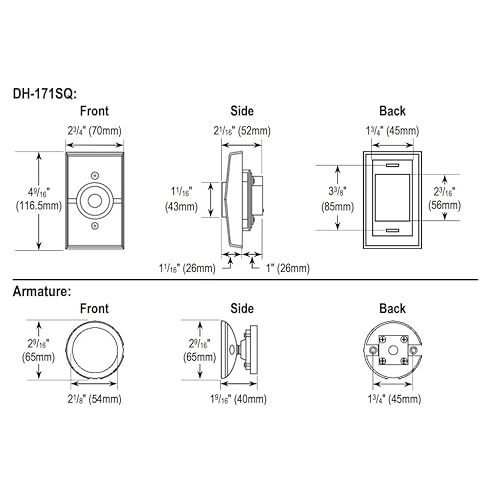 Seco-Larm DH-171SQ Flush-Mount Magnetic Door Holder; Holding force 33-lb (15kg); Hard Wired Electric Operation