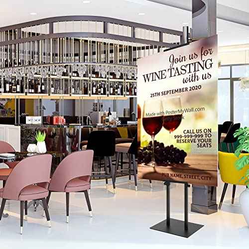 Poster Holder for Display, Adjustable Pedestal Sign Stand Up to 78 Inches, Double Sided for Board & Foam, Sign Holder Stand with Non-Slip Mat Base for Wedding, Restaurant or Business (Black)