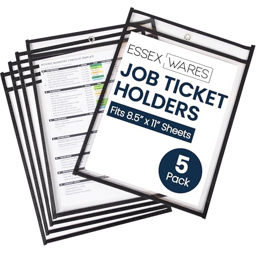 Essex Wares 5 Pack Black 10in x 13.5in Job Ticket Holders (Variation: Black)