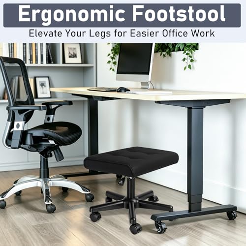 IBVIVIC Adjustable Footrest Under Desk Ottoman 19.3'' L x 15'' W, Black