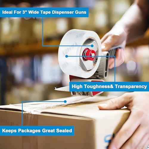 TSHAY Packing Tape, 36 Pack Heavy Duty Shipping and Moving Packing Tape, Clear, Packing and Moving Supplies, 2.0 inch Wide, 65 Yards Per Roll, Total 2340 Yards