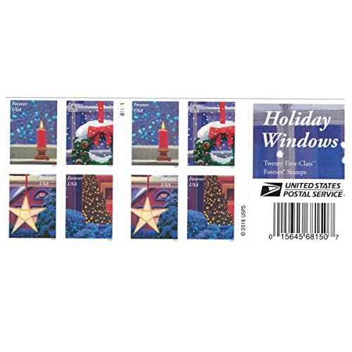 USPS Holiday Windows Forever Stamps Book of 20 - Scott 5145-5148