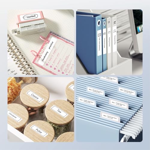 NIIMBOT D11 Label Maker Tape D110 Labels 3Rolls, Self-Adhesive Labeling Tape Replacement 0.47" X 1.57" (12 X 40mm) Thermal Label Refills for Home Office, 480 Labels/3Rolls, White