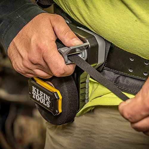Klein Tools 450-900 Cable Management, Hook & Loop Dispenser with 12-Foot x 3/4-Inch Tape Roll, Cuts Custom Length Hook & Loop Strips, Black