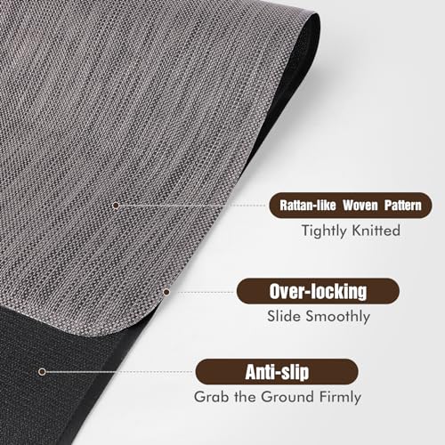 Blvornl Office Chair Mat for Hardwood Floor, 45"x 53" Desk Chair Mat for Hard Wood and Tile Floor, Large Anti-Slip Hard Floor Protector Rolling Chair Mat, PVC Mat Desk Rug for Office Home, Dark Grey