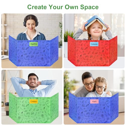 Ubenic 24-Pack Desk Dividers for Students – Privacy Shields for Classrooms, Foldable Cardboard Table Folders
