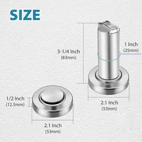 Door Stops 4 Pack, Magnetic Door Stoppers, Heavy Duty Magnetic Door Stop, Stainless Steel Door Catch, Holder Your Door, Modern Door Stopper Wall Floor Mount Door Holder, Brushed Nickel