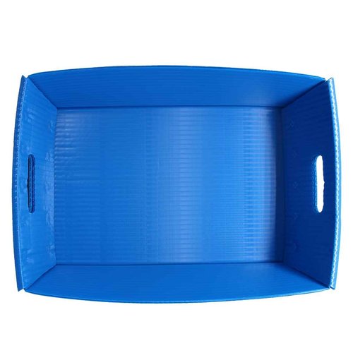 Flipside Products 18" x 12" x 4.5" Blue Plastic Welded Trays, Mail, Small Transporting, Storage, Carry, Stackable, Organizing, 2 Pack