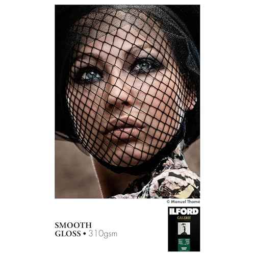 ILFORD Galerie 5x7¡± (100 Sheets) Smooth Gloss Instant Dry Archival Photo Inkjet Paper 12mil / 310gsm for Dye and Pigment Ink Printers, Color and Black and White, Made in Germany