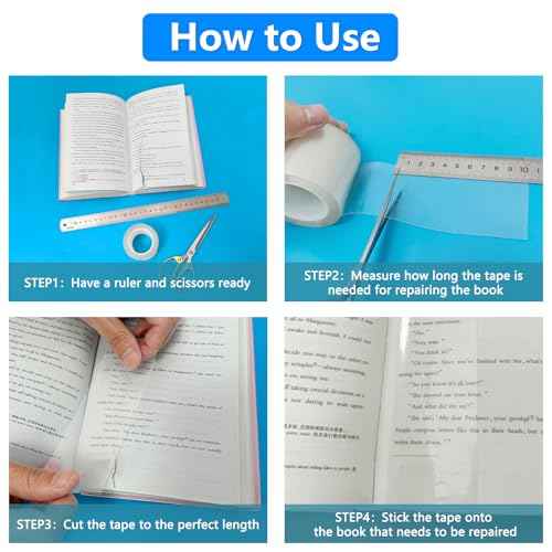 Archival Safe Acid-Free Book Repair Tape,Clear Strong Waterproof Adhesive,No Residue for Libraries,Old Books,Broken Pages,(2 Inch x 16.5 Feet)