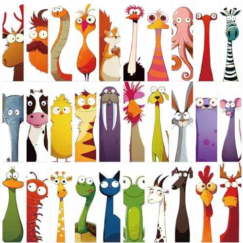 30PCS Funny Animal Bookmark for Kids - Creative Cartoon Page Holders, Unique Gifts for Book Lovers, Students, Readers on Christmas Easter Birthday School Rewards Library Reading