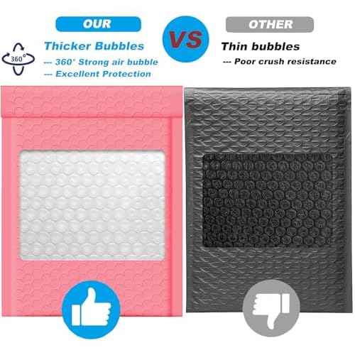 Bubble Mailers 6x10 Inch 200 Pack, Waterproof and Tear-Resistant Padded Envelopes, Thick Poly Bubble Envelopes, Suitable for Small Businesses, Shipping, Mailing, Packaging