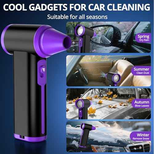 Godboat Keyboard Cleaner - 130000 RPM Electric Air Duster, 8-Gear Compressed Air Dusters, Rechargeable Handheld Blower, Portable Cordless Cleaning Tool, Tech Gifts for PC/Computer/Car/Office, Black
