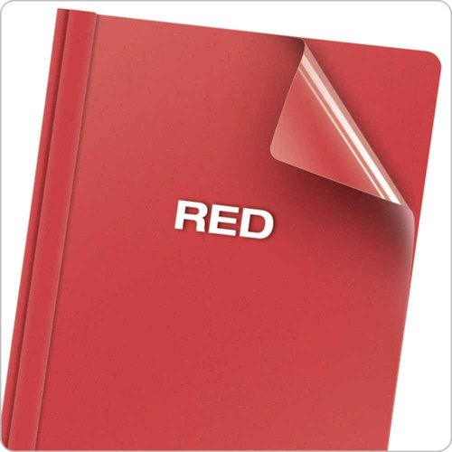 Oxford Clear Front Report Covers, Red, Letter Size, 25 per Box (55811EE) (Pack of 2)