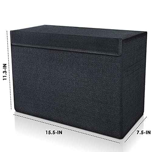 Leffis Comic Book Storage, Box 15.5" X 7.5" X 11.3", Collapsible Comic Short Box with Lids Holds 150 Comics Heavy Duty Comic Book Bin Container (1 pack, black)