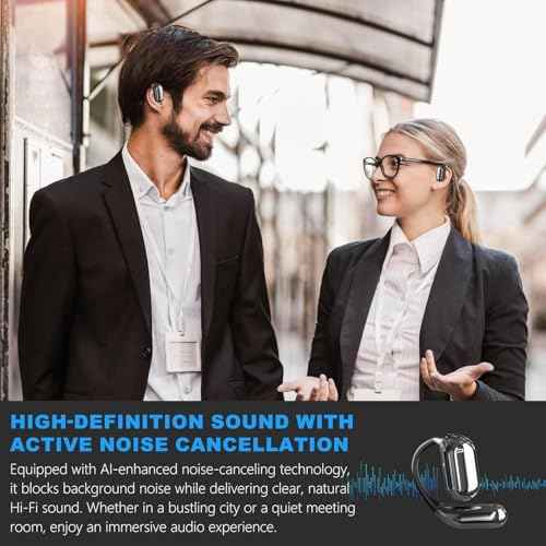 Language Translation Earbuds Real-time, Wireless Earbuds AI Translator Ear Buds with 144 Languages & Accents, No Subscription Fee, OWS Long Battery Life Bluetooth Headphone for Travel Learning