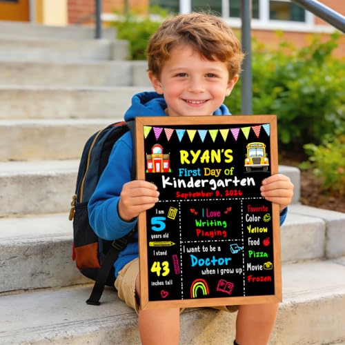 First Day of School Sign Board with 6 Liquid Chalk Markers - Style 1 / 11