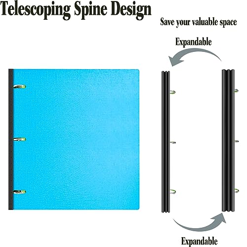 INFUN Telescoping 3-Ring Binder 4 Pack - Red, Pink, Blue, Green, 0.75 Inch, No Front Pocket