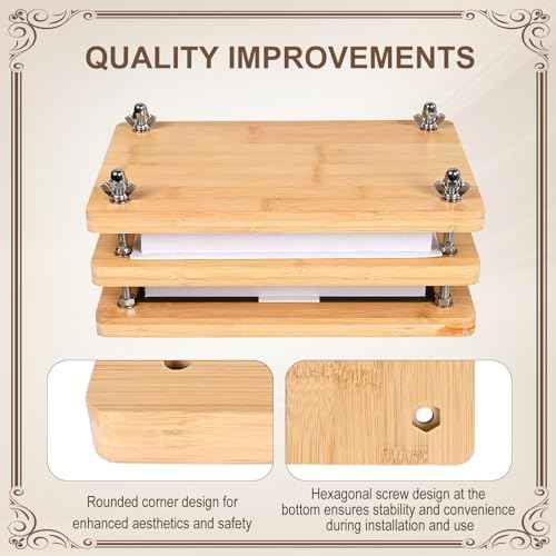 Wooden and Bamboo Book Press - double portable bookbinding supplies,book binding kit for beginners(11.8¡¿7.9inch)