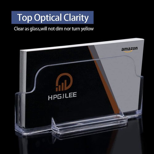 vrupin 16 Pack Business Card Holder for Desk,Clear Acrylic Business Card Stand Plastic Desktop Business Card Display Holders Office for Exhibition, Home & Office