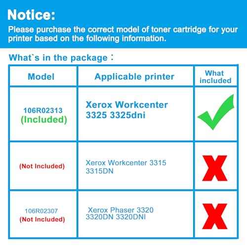 LCL Compatible Toner Cartridge Replacement for Xerox 106R02313 3325 11000 Pages Workcenter 3325 3325dni (1-Pack Black)