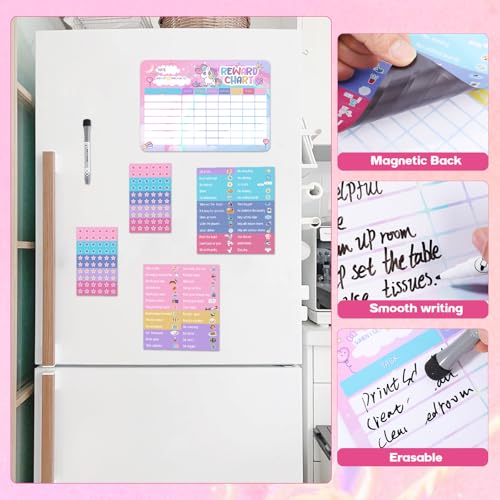 Thboxes Unicorn Reward Chart for Kids, 52 Chore & Behavior Tracker Set