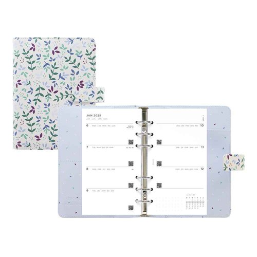 Filofax Garden Organizer, Personal Size, Sunrise - Leather-Look, Gold Foil Accents, Six Rings, Week-to-View Calendar Diary, Multilingual, 2025 (C028716-25)