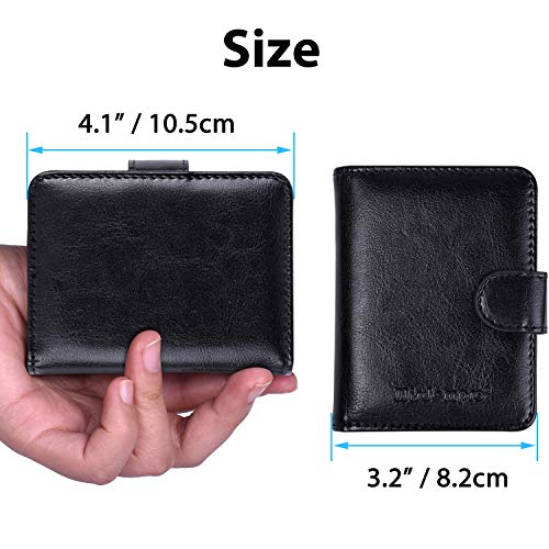 Wisdompro RFID Blocking Credit Card Holder Vertical Black Wallet with 20 Slots